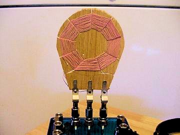 Dave's Crystal Radio Detailed view of the litz wire coil