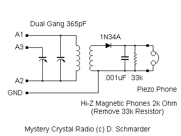 Dave's third crystal set Image by Dan Petersen, W7OIL