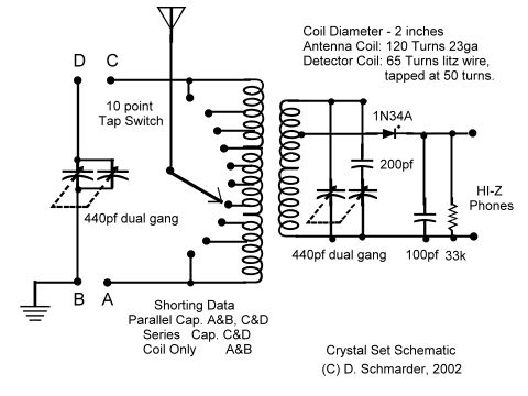 Dave's #6 Crystal Radio Schematic