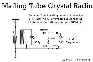 Dave's #13 Crystal Radio Schematic