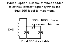 Crystal Radio Padder circuit to extend frequency range