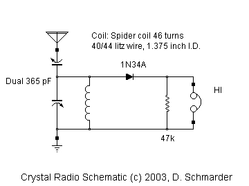 Crystal Radio Schematic