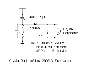 Crystal Radio #54 Schematic