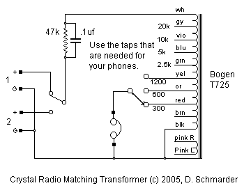 Dave's Homemade Crystal Radio #60 Schematic