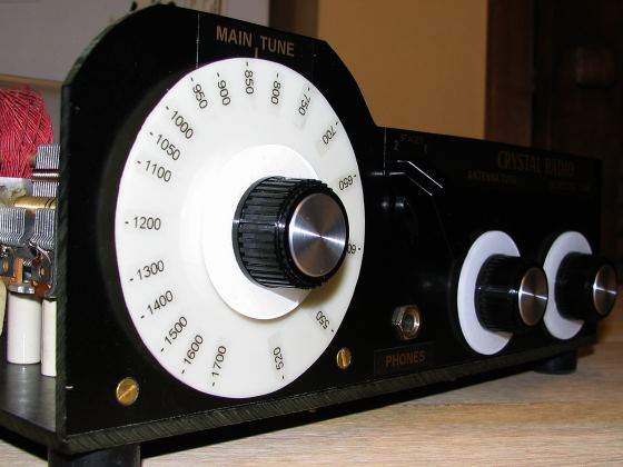Dave's #62 Dual Litz Honeycomb Coils Crystal Radio Dial View