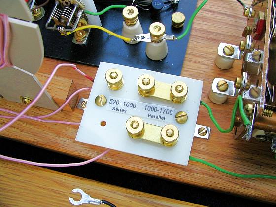 Dave's Homemade Crystal Set, close up of the link switch