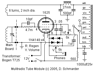 Dave Schmarder's Multi Radio Tube Detector Schematic
