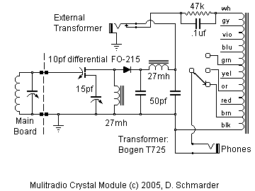 Dave Schmarder's Multi Radio Crystal Detector Schematic