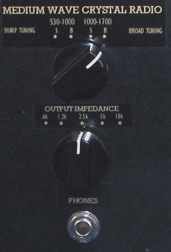 Dave's Crystal Radio #74, Panel Close-Up View