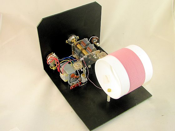 Rear view of the crystal radio detector unit.