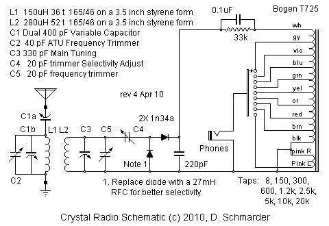 Budget DX Crystal Radio Schematic