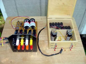 Battery Boxes: Left - Rechargeable, Right - Alkaline Cells