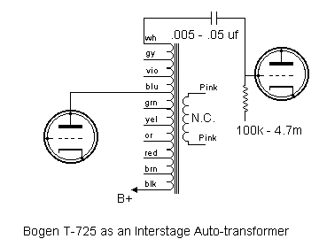 Using The Bogen T725 As An Interstage Auto-Transformer