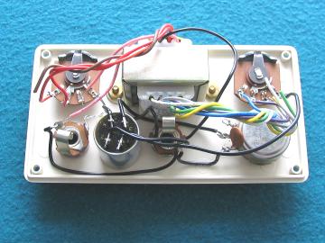 Inside view of the audio matching transformer box.