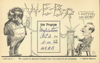 WEBR  Old Broadcast Band QSL Card