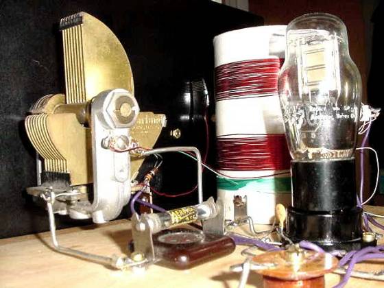Homemade radio using one type 30 tube Closeup