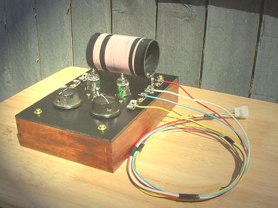 Homemade two tube regenerative radio.