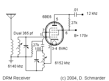 DRM receiver using a single 6BE6 tube.