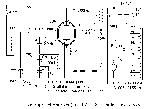 Dave's Homemade Superhet Radio Schematic