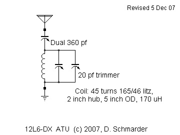 12L6 Dx Radio ATU Schematic
