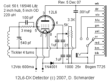 12L6 Dx Radio Detector Schematic