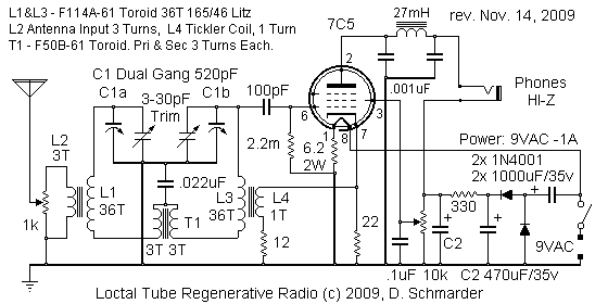 One tube radio schematic.