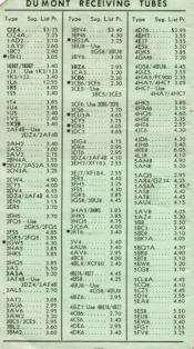 Dumont Retail Tube Price List, November July 1, 1968 Part 2
