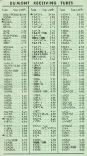 Dumont Retail Tube Price List, November July 1, 1968 Part 6