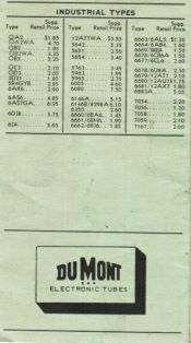 Dumont Retail Tube Price List, November July 1, 1968 Part 8