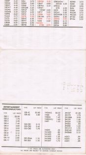 General Electric Retail Tube Price List, July 1, 1966 Part 4
