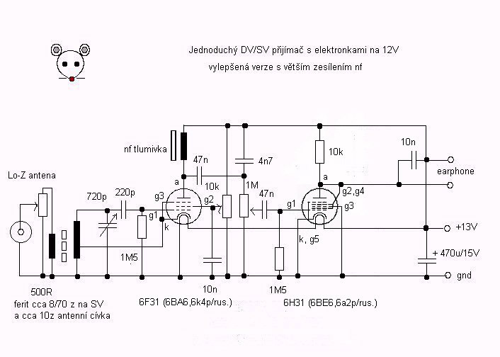 Jara's Two Tube, MW, LW, NDB, 12 volt Radio