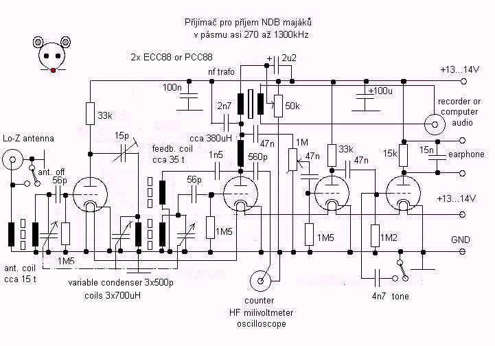 Jara's 2 Tube ECC/PCC88 Radio schematic