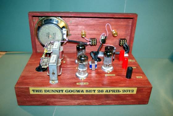 3 valve audio amplifier runs on 12 volts ht, back view