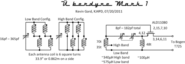 Kevin's &Uuml;berdyne Crystal Radio Schematic