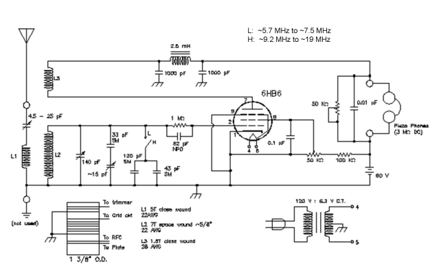 TV Tube Regen Radio Schematic