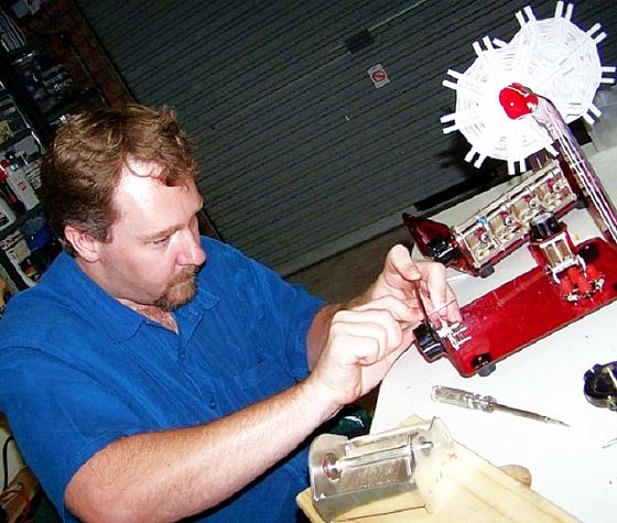 Darren building his crystal radio
